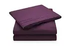 Zrucci Collection Bed Sheets Set Luxury Collection 1800 Purple Color Queen Size