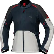 IXS Tourster-BigAir 1.0, textile jacket women , color: Light Grey/Dark Blue/Red , size: S