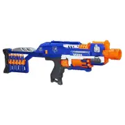 Nerf Elite Stockade Blaster Kids Toy Gun 10-Dart Revolving Barrel, Remove Stock