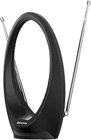 Mercury | TV Aerial Digital TV & DAB/FM Radio Compatible Antenna | Freeview, 4K, 1080P & 720P Compatible | Long Range Mile Reception Range | Integrated Signal Booster | 1.8m Coaxial Lead