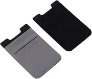 PEPLAYTAL 2pcs Solid Color Phone Card Holder Case Wallet Chain Card Wallet Card Holder for Phone Money Wallet Purses Heart Phone Grip Stand Holders Telephone Polyester Black