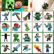 20PC Minecraft Tattoo Stickers Birthday Party Favors Loot Bag Fillers