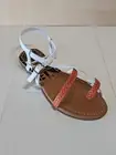 Qupid Women Two Tone Braided Ankle Strap Sandals - White - Size 7