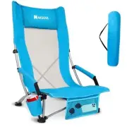 Folding Beach Chair for Adults: Low/High Back Chairs with Carry Bag - Extra
