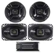 ALPINE KTA-30FW 600 Watt 4-Channel Amplifier Amp+Polk Audio 6.5"+4x6" Speakers
