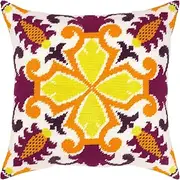 Brvsk Celtic Motifs. Autumn. Needlepoint Kit w/Printed Tapestry Canvas (40 × 40 cm) — Needlepoint Cushion Kit for Creative Home Décor — Needlework Kit for Adult Beginners