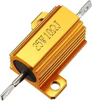 uxcell 25W 10 Ohm 5% Aluminum Housing Resistor Screw Chassis Mounted Aluminum Case Wirewound Resistor Load Resistors Gold Tone 1 pcs