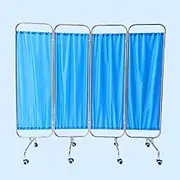 Hospital Privacy Screen on Wheels,3/4 Panels Folding Rolling Privacy Screen,Portable Freestanding Room Partition Wall Divider,Double Layer Fabric,4 Panels