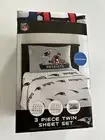 New England Patriots 3 Piece Twin Sheet Set 1 Fitted,1 Flat, 1 Pillow Case New