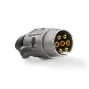 LED Autolamps 7 Pin Metal Trailer Plug Standard Large Round Size 12 Volt Bulk
