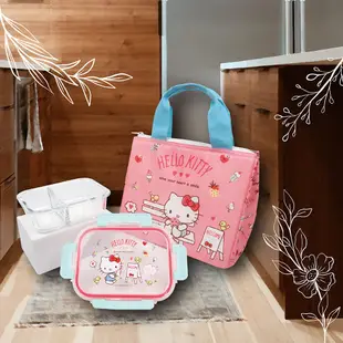 Sanrio三麗鷗 KITTY凱蒂貓 玻璃保鮮盒 餐盒 便當盒 (附保溫保冷袋)【5icoco】 (9.5折)