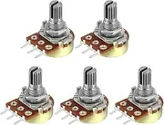 XYWHPGV WH148 500K Ohm Variable Resistors Single Turn Rotary Carbon Film Taper Potentiometer 5pcs(eb6c1 6c680 8fe12 c2250 93f70 bad02