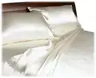NEW Divatex Home Fashions Royal Opulence Satin King Sheet Set, Ivory