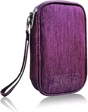 Electronic Organizer Bag Cable Organizer Travel Cord Organizer Case Pouch Portable Carrying Case for Charger Hard Drive Earphone USB SD Card (Purple)
