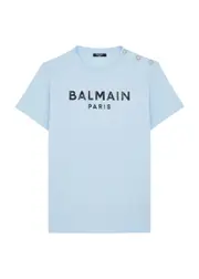 Balmain Kids Logo-print Cotton T-shirt (12-14 Years) - Blue Light - 13YR (13 Years) 13YR (13 years)