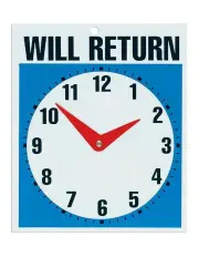 [Headline] Open Come In & Will Return w/ Clock 19 x 23cm