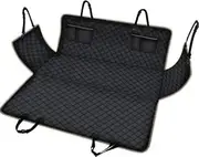 Chilino Dog Car Seat Cover for Back Seat- Waterproof Pet Hammock with 4 Bags Side Flap