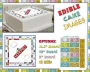 Monopoly Board EDIBLE Cake topper Sugar paper bills money frosting decal picture