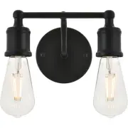 Living District LD4028W9BK Serif 2 Light 9 inch Black Wall Sconce Wall Light
