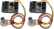 3 Pin 4 Pin Fan Adapter, 2Pcs PC Fan Controller, PWM PC Chassis Cooling Fan Hub, 8 Way Splitter, 12V Speed Controller, 6 Needle Power Port, with Potentiometer Extended Line 30cm.