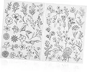 SHINEOFI Embroidery Stencil Sheets 2 Pack Water-Soluble Stabilizer Fabric Floral Patterns No More Embroidery Backing