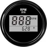 PCECKMZTFZ 8000 RPM Tachometer Boat Car Marine Tacho Gauge with LCD Hourmeter 85mm Tachometer Diesel &Gasoline Engine RPM Gauge 9~32V Speedometer(Digital RPM BN)