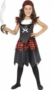 Smiffys Pirate Skull Crossbones Girl Costume, L - Age 10-12 years