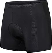 [Fdit] Bike Underwear Shorts, Blue Quick Dry Padded Absorbent Men Cycling Shorts Wide Compression Waistband for Motorcycle for Road Bike for Cycle Riding Biker (M)
