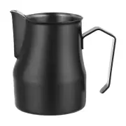 Milk Frothing Pitcher, 12oz/350ml with Handle for Home Cafe, Black