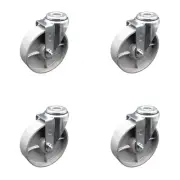 5 Inch Semi Steel Wheel Swivel Bolt Hole Caster Set Service Caster Brand