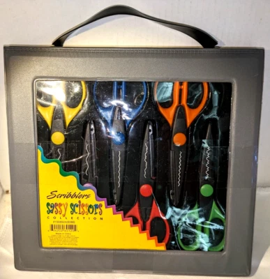 SCRIBBLERS Sassy Scissors Collection - Set of 6 Craft Scissors Scrapbooking New