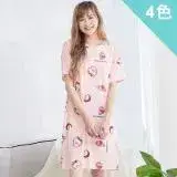 在飛比找遠傳friDay購物優惠-【Wonderland】戀戀草莓清新爽棉睡裙(4色)