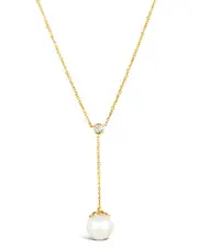 Le Vian 14K 0.06 ct. tw. Diamond & Pearl & 9-10mm Pearl Adjustable Necklace