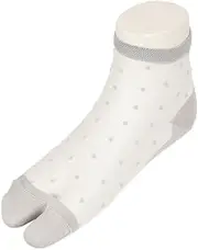 fukuske(福助) Fukuske 3130-070 Tabi Type Tegus Micro Dot Crew Length Socks, 1 Pair Set, See-through, Sheer, Fukuske Women's