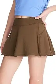 [DEVOROPA] Girls Tennis Skirts Stretch Adjustable Waist Youth Golf Athletic Pleated Skorts Lining Kids Cheer Shorts Pocket