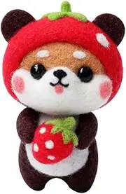 Gadpiparty Cartoon Dog Plush Doll Needle Felting Kit Fun and Creative Art Craft Supplies for Adults Present for Craft Enthusiasts and Beginners Includes Wool Felt