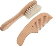 GARVALON Scalp Scrubber Hair Brush Set Cradle Cap Brush Soft Comb Gentle Newborn Hair Care