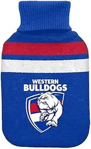 Western Bulldogs AFL Footy Rubber Hot Water Bottle and Cover 2L
