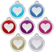Dog Cat Pet - Red Dingo - Dog ID Tag Charm - Lifetime Guarantee - Glitter Heart