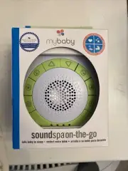 MyBaby Baby Sound Machine, White Noise w/ 4 Soothing Sounds, White/Green
