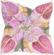 [sanluoli] Anthurium Flower Floral square silk scarf pashminas essentials lightweight scarf for women for winter bufanda para mujer elegante, Anthurium Flower Floral