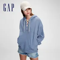 在飛比找蝦皮商城優惠-Gap 女裝 寬鬆毛圈帽T-中度靛藍(861815)
