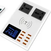 10A Multiport Digital Display Dual AC Fast Charging Universal USB Charger Adapter HUB For iPhone X XS Huawei P30 Pro S10+ Note 10