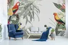 3D Parrot Leaves Wallpaper Wall Mural Removable Self-adhesive 37