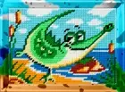 DIY Printed Tapestry kit "Cheerful crocodile", Needlepoint Kit