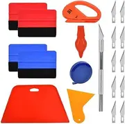 Reelau 20 Pieces Vehicle Vinyl Wrap Tool Kit Car Wrap Kit,Utility Knife Wrap Tools Vinyl Wrap Window Tint Film Tool Include Felt Squeegee, Safety Cutter for Car Wrapping