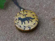 Wooden USB 2.0 Flash Drive 16GB, Hand-burned pendant necklace Spirit of the Fox