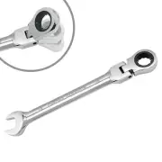15mm Flex-Head Ratchet Wrench Metric Ratcheting Wrench Spanner Reversible Rat...