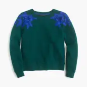 NWT-XS-J.Crew: Sweatshirt With Floral Appliqué