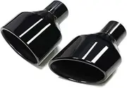 2pcs/Lot Universal Car Exhaust Tip Compatible For SQ5 Leom Stainless Steel Car Rolled Oval Outlet Slant TailPipe Exhaust Muffler Tip(Black L R)